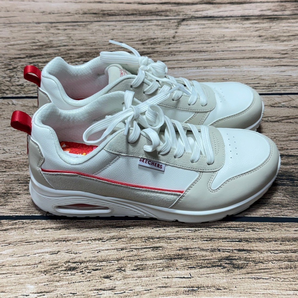 Skechers Uno Ricardo Cavolo Sneakers Womens 10 White Flaming Heart 177949 Art